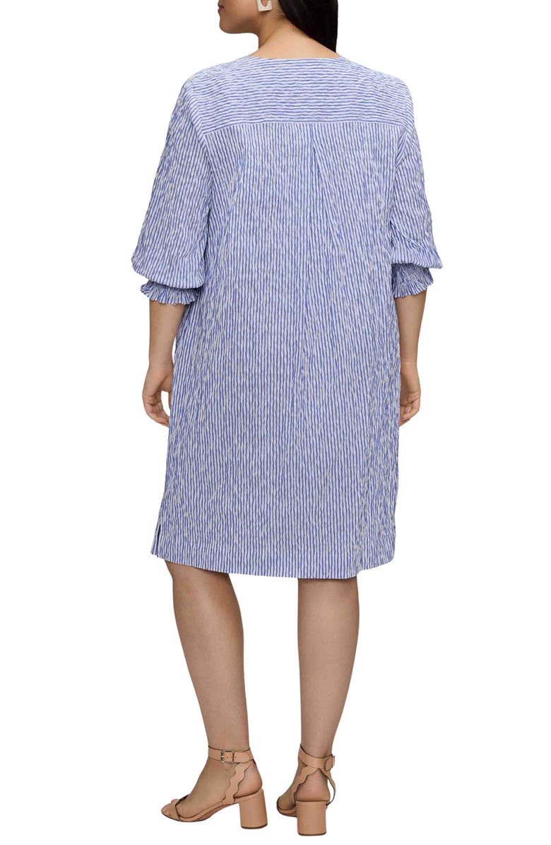 Foxcroft Alicia Stripe Crinkle Jacquard Shift Dress, Alternate, color, 