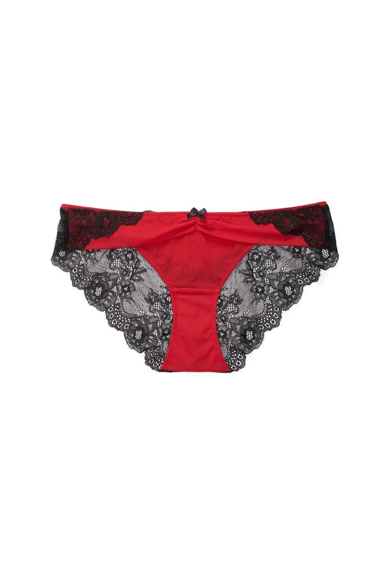 Clairabelle Bikini Panties, Alternate, color, Dark red