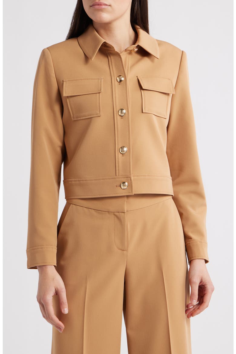 Woven Crop Jacket, Alternate, color, CAMEL