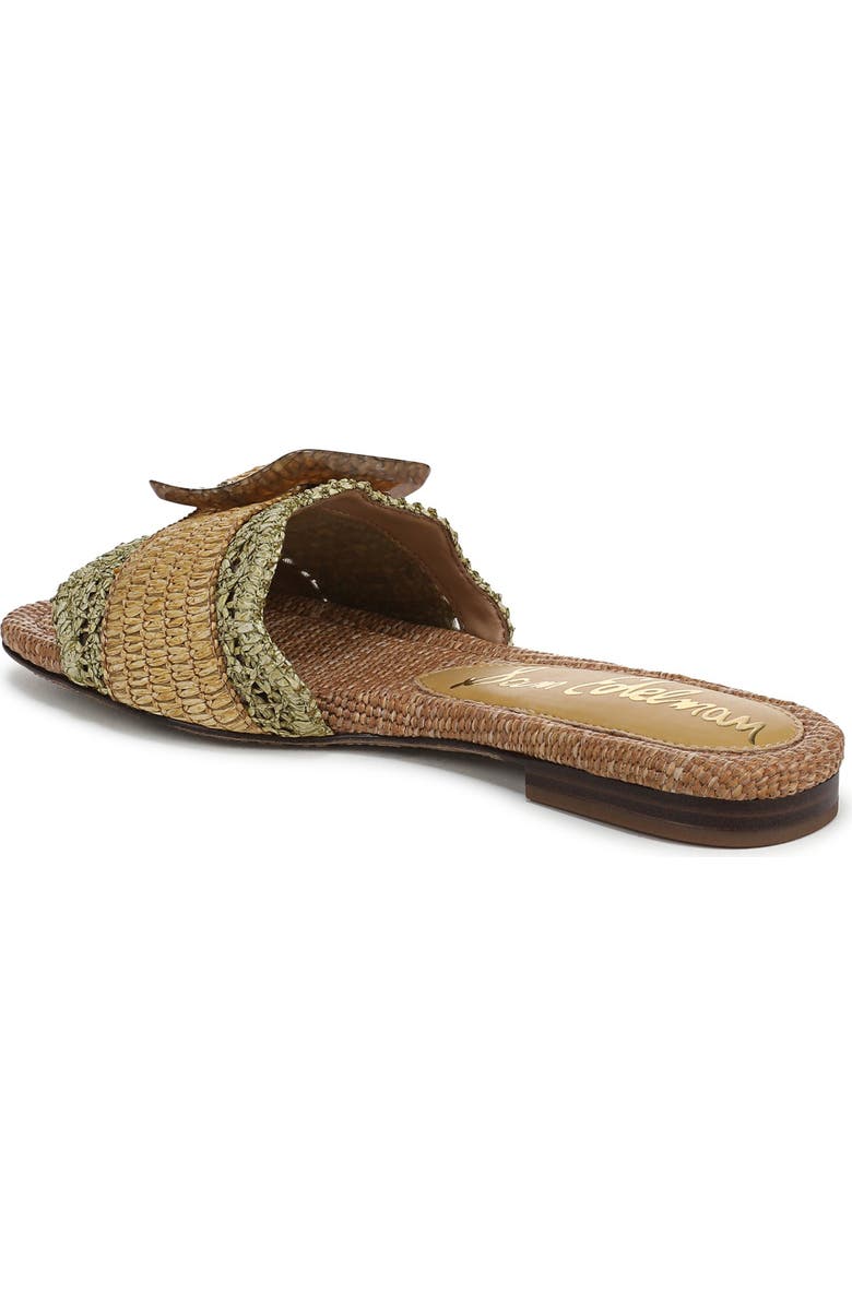 Sam Edelman Bambi Raffia Buckle Slide Sandal, Alternate, color, Washed Sage/ Amber Tan