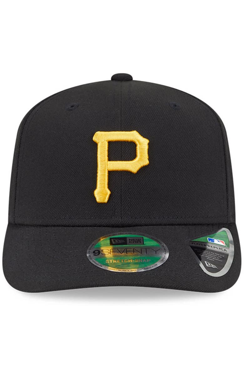 Men's New Era  Black Pittsburgh Pirates Player Replica 9SEVENTY Adjustable Hat, Alternate, color, Black