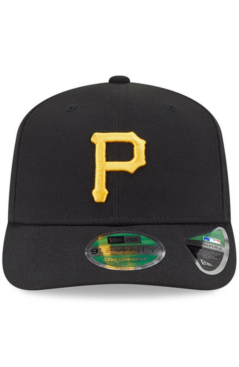 New Era Men's New Era  Black Pittsburgh Pirates Player Replica 9SEVENTY Adjustable Hat, Alternate, color, Black