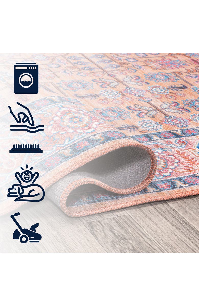 JONATHAN Y Kemer All-Over Persian Machine-Washable Round Area Rug, Alternate, color, Red/Blue