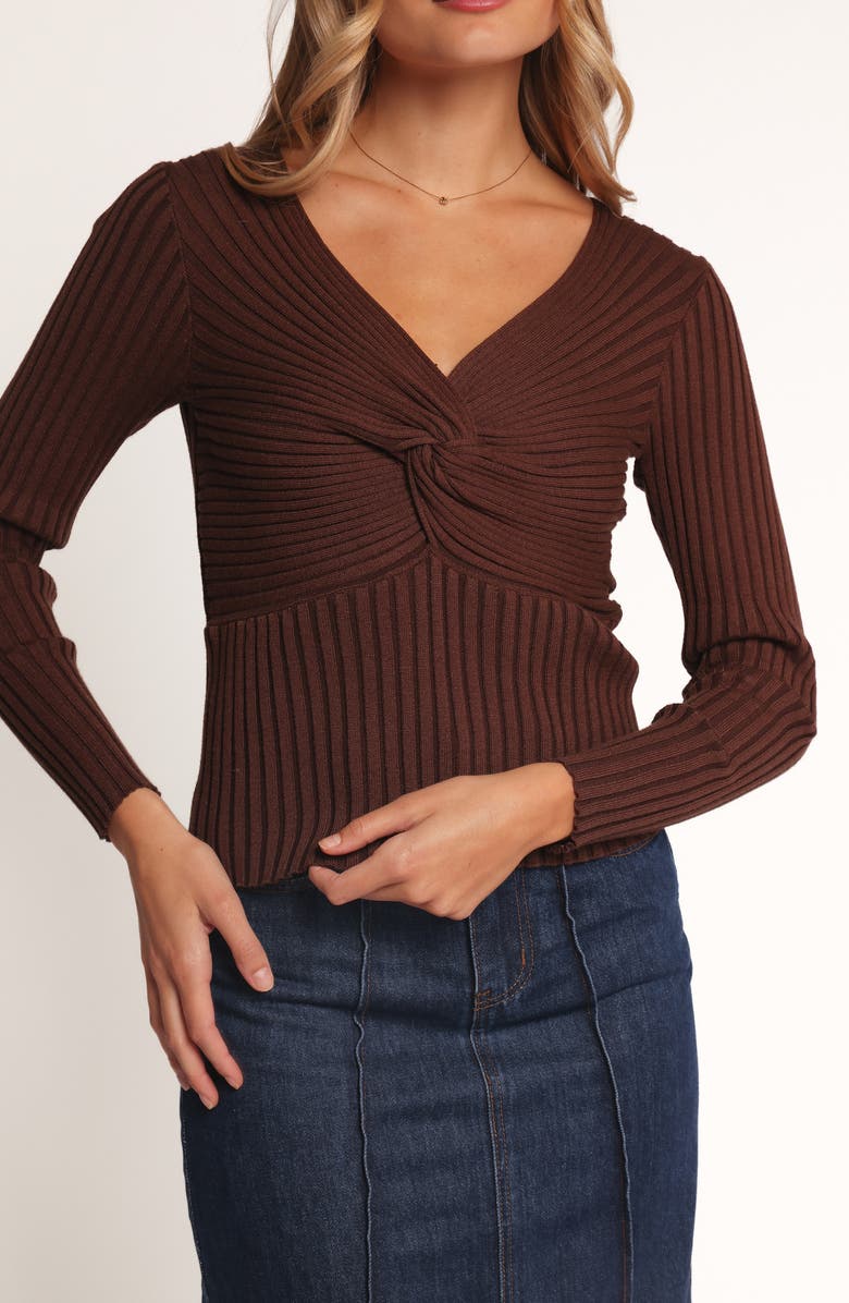 Petal & Pup Demi Twist Rib Sweater, Alternate, color, Brown