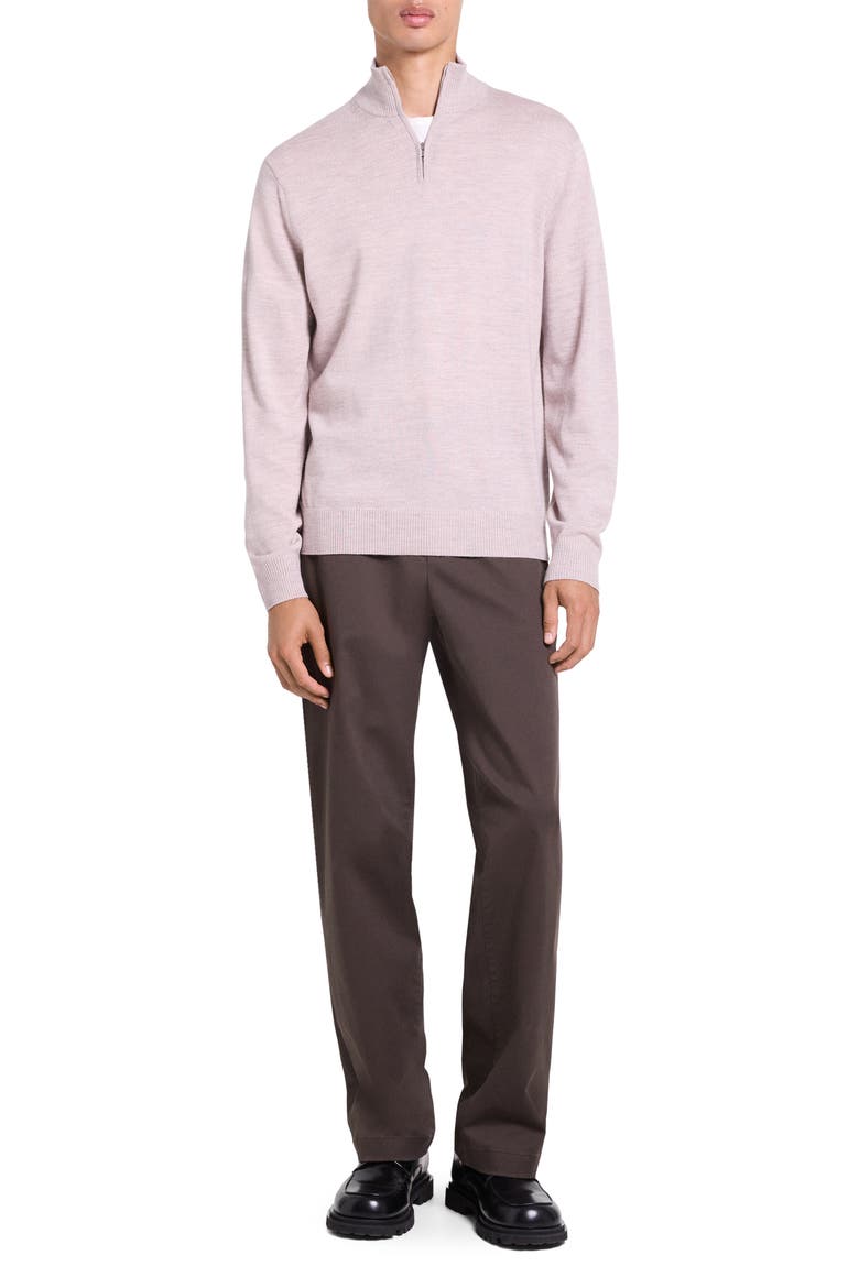 Hilles Quarter Zip Cashmere Sweater, Alternate, color, PALE CLAY MELANGE - 2YS