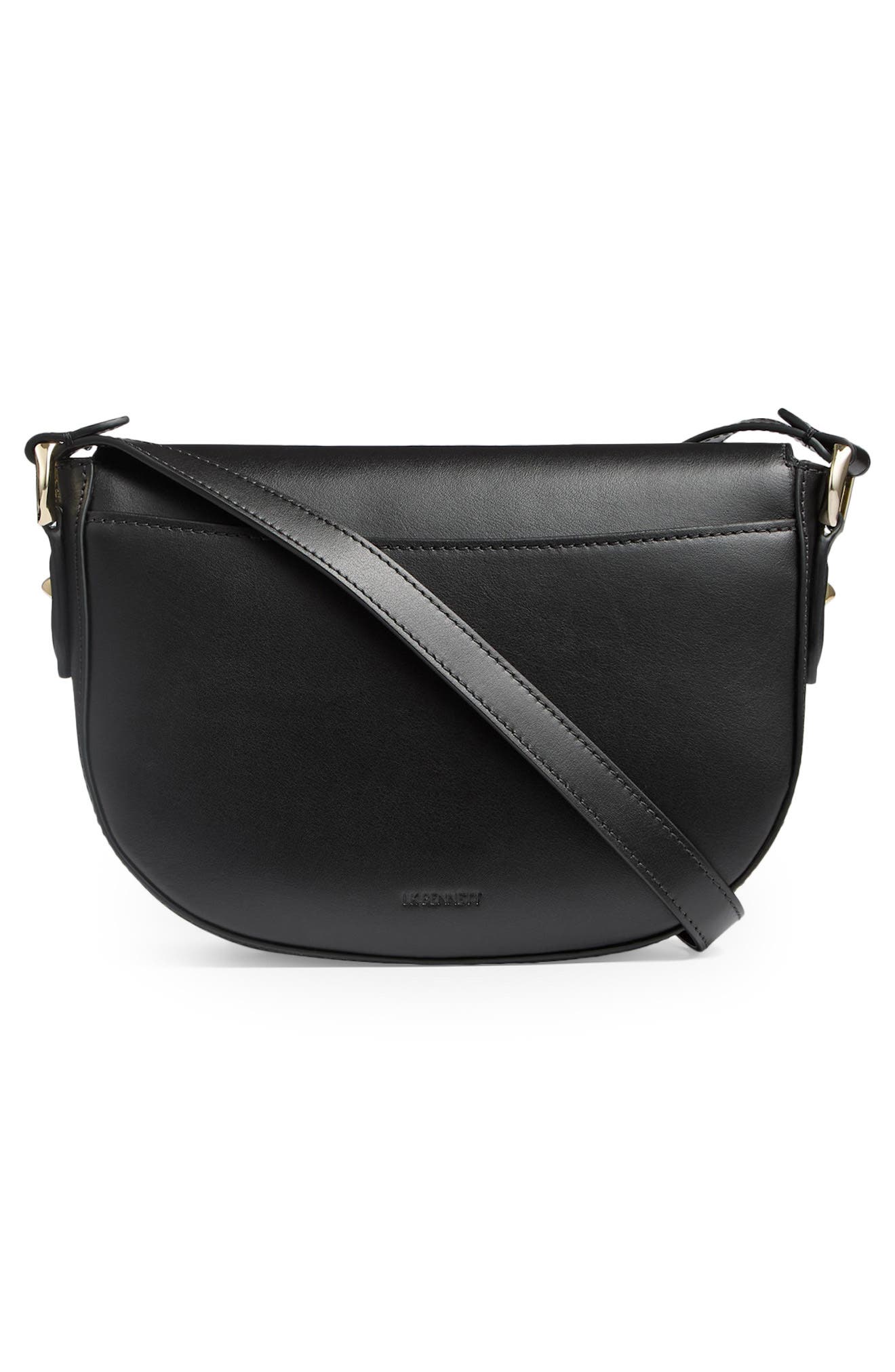 LK Bennett Jodie Oloid Leather Crossbody Bag, Alternate, color, Black