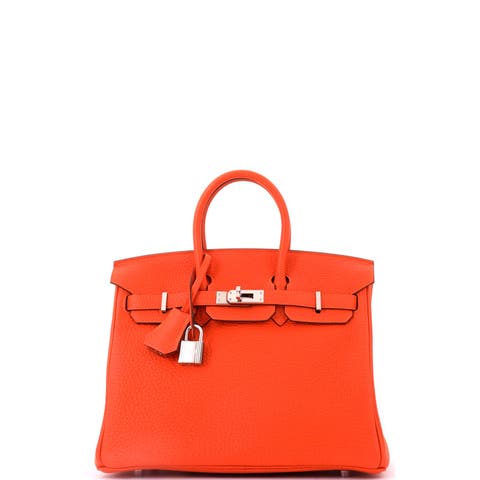 Birkin Handbag Orange Togo with Palladium Hardware 25
