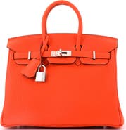 Pre-Owned Hermes Birkin Handbag Orange Togo with Palladium Hardware 25