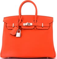 Pre-Owned Hermes Birkin Handbag Orange Togo with Palladium Hardware 25