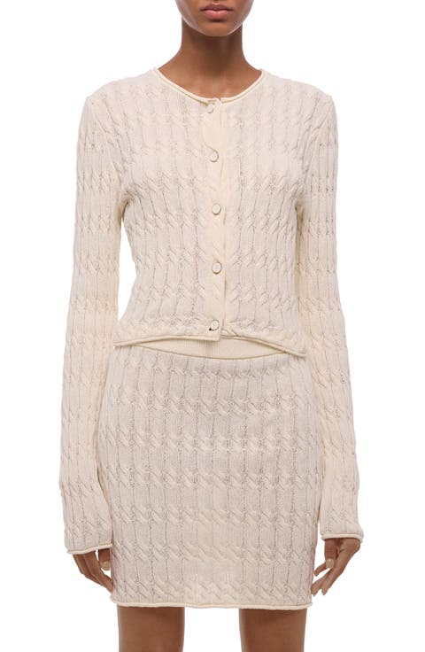 Cable Stitch Crop Cardigan