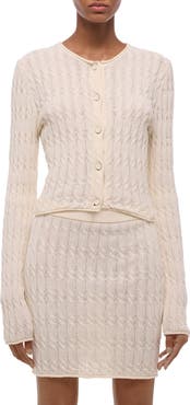Helmut Lang Cable Stitch Crop Cardigan