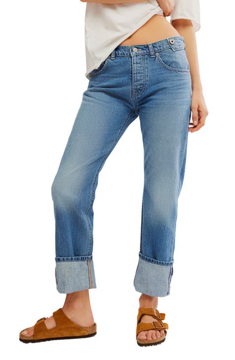 Free People Jeans Straight offers Leg High Rise Cropped Raw Hem Size 27