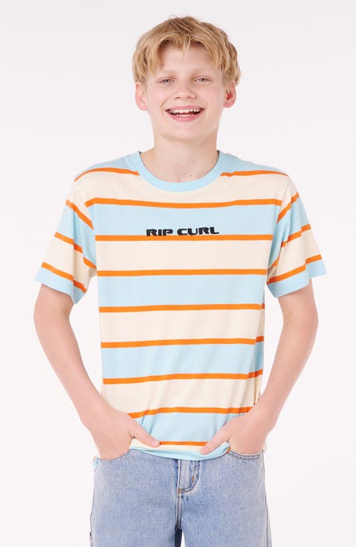 Rip Curl Kids' Island Stripe Cotton T-shirt In Blue