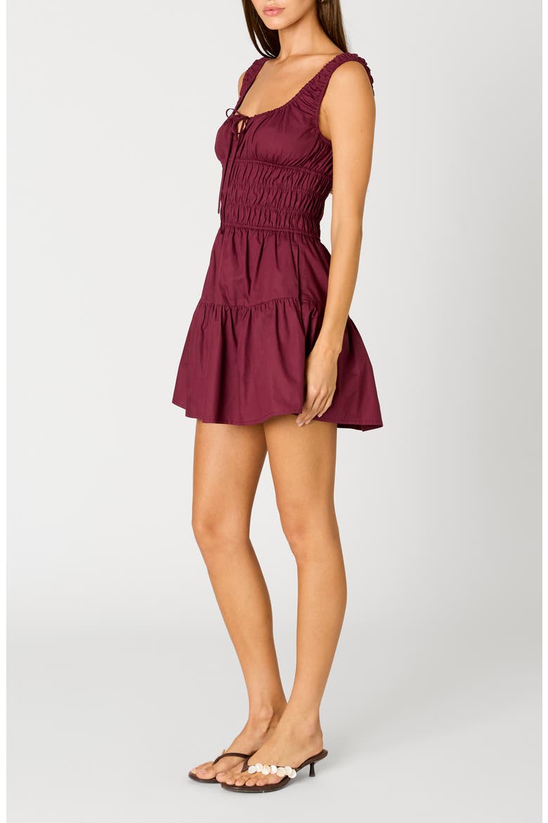 Salt Cotton Mini Sundress, Alternate, color, PLUM