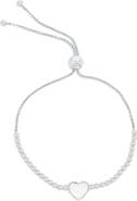 SIMONA Mother-of-Pearl Heart Cubic Zirconia Slider Bracelet