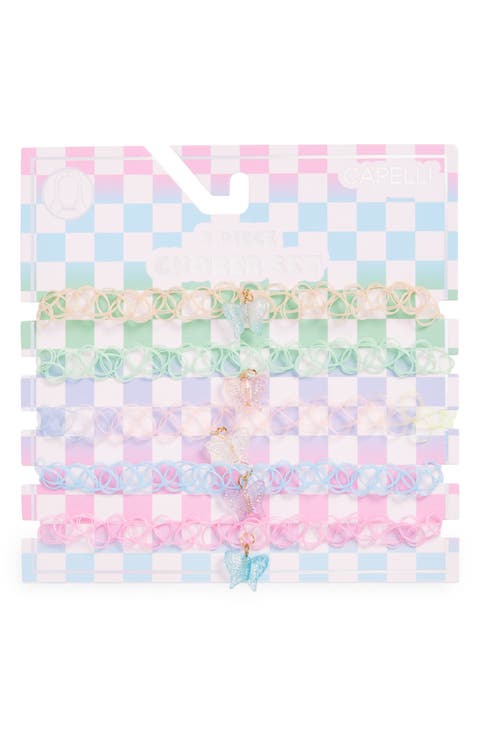 Kids' Assorted 5-Pack Butterfly Choker Necklaces