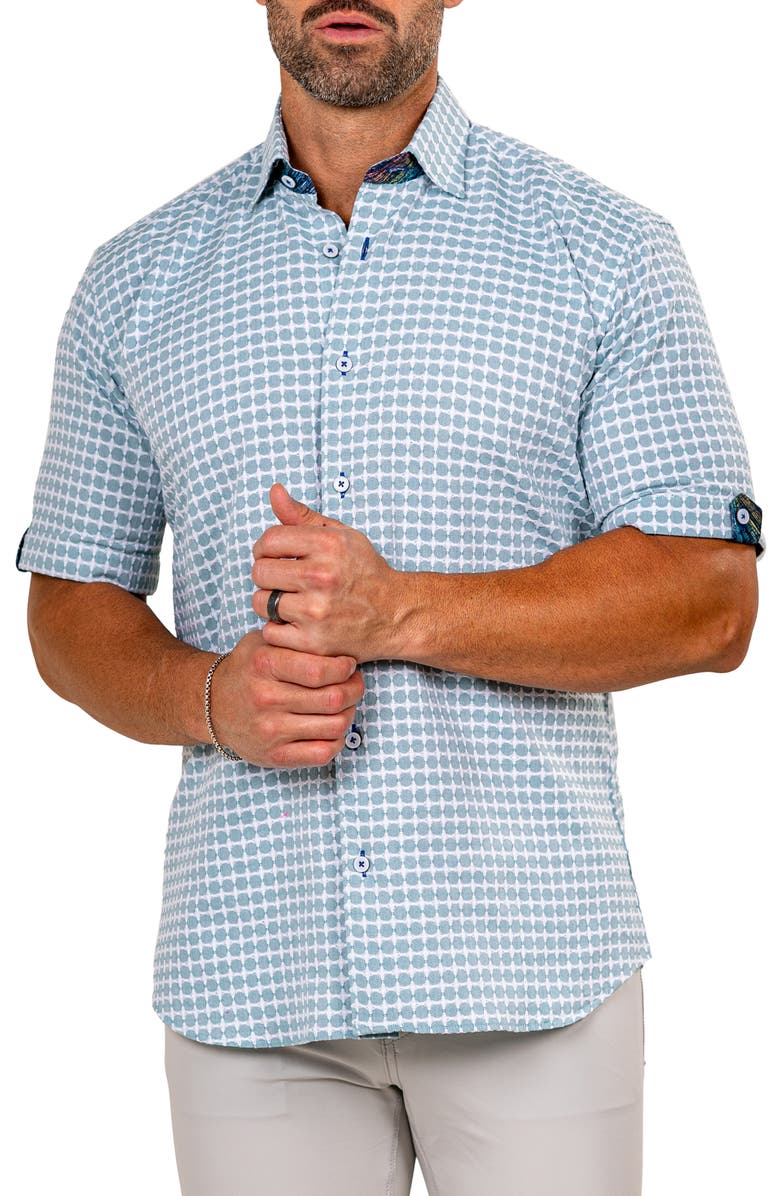 Maceoo Galileo Marthy Short Sleeve Cotton Button-Up Shirt, Alternate, color, 