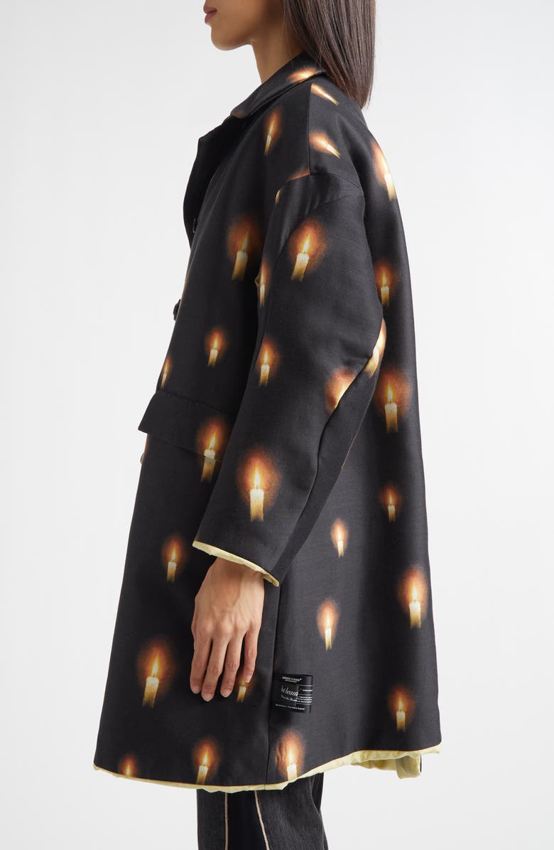 Undercover Candles Wool & Silk Coat, Alternate, color, Black Base