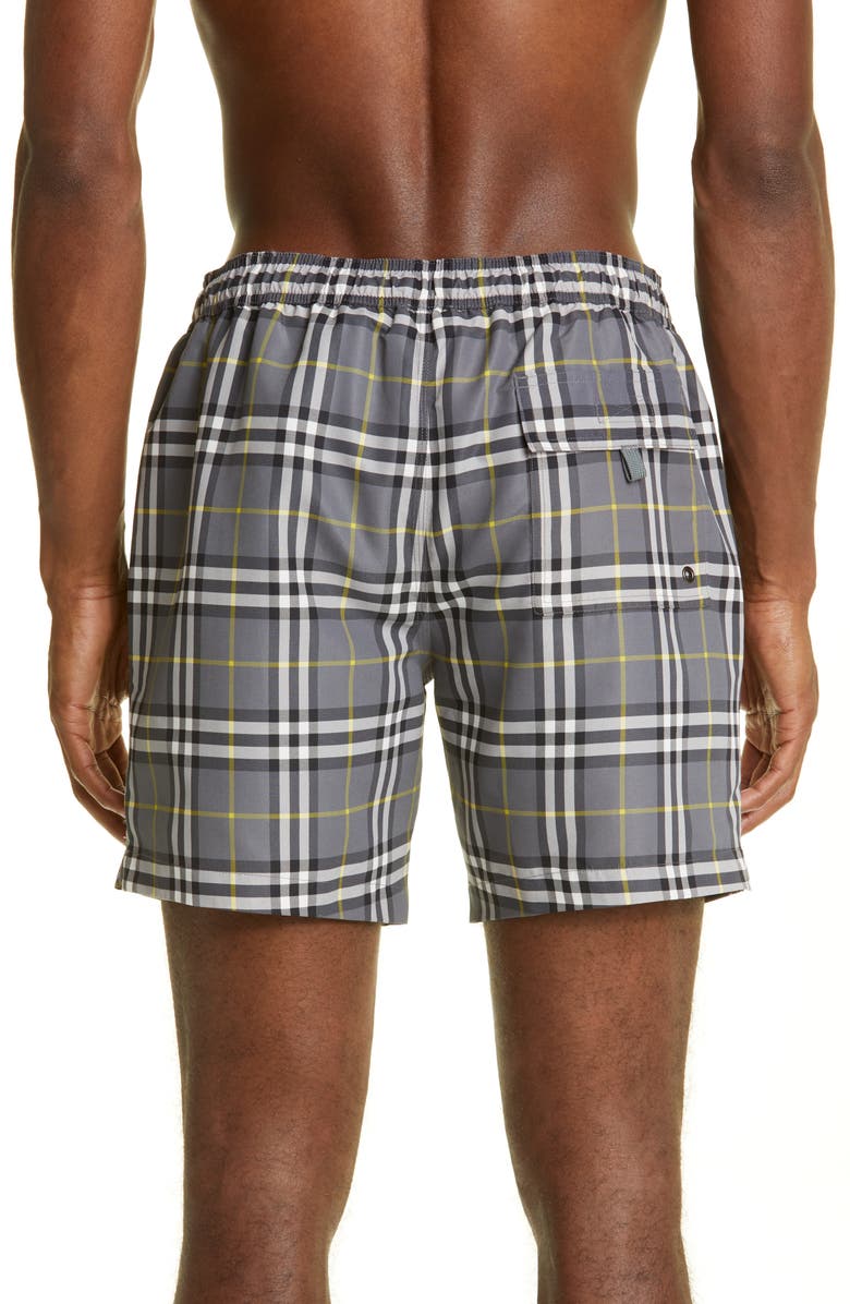 Burberry Martin Orange Check Swim Trunks, Alternate, color, 