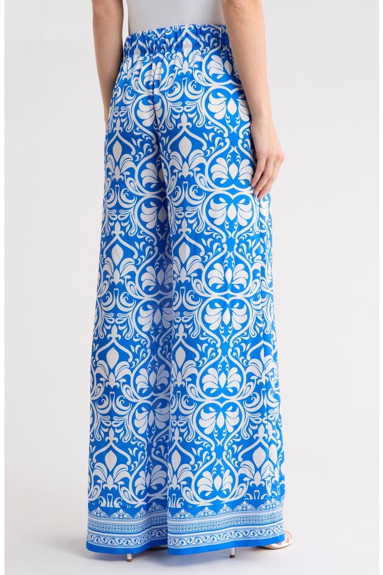 Keegan Wide Leg Pull-On Pants, Alternate, color, SOIREE TRE BLUE