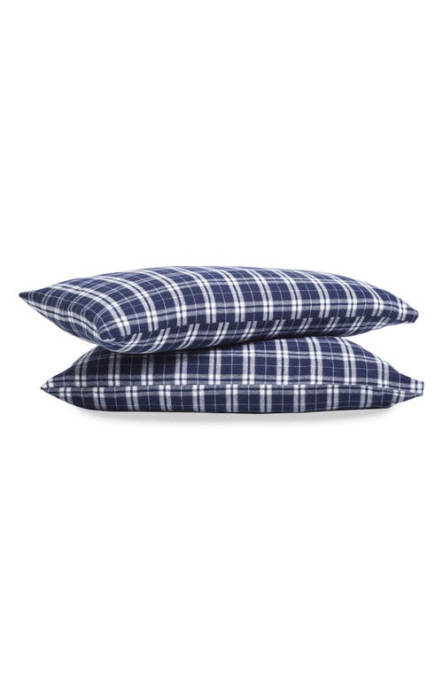Petite Plume Oxford Tartan Cotton Flannel Sheet Set In Blue