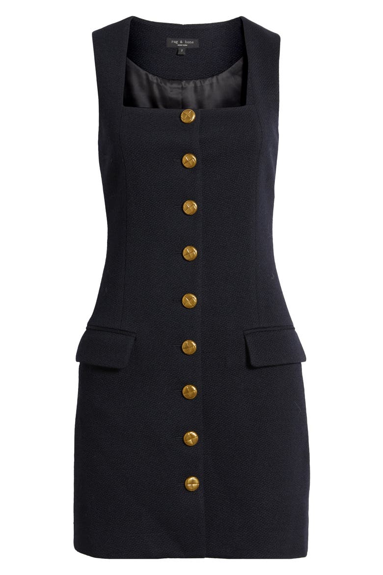 Mariana Sleeveless Textured Minidress, Alternate, color, NAVY