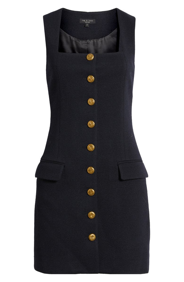 rag & bone Mariana Sleeveless Textured Minidress, Alternate, color, Navy