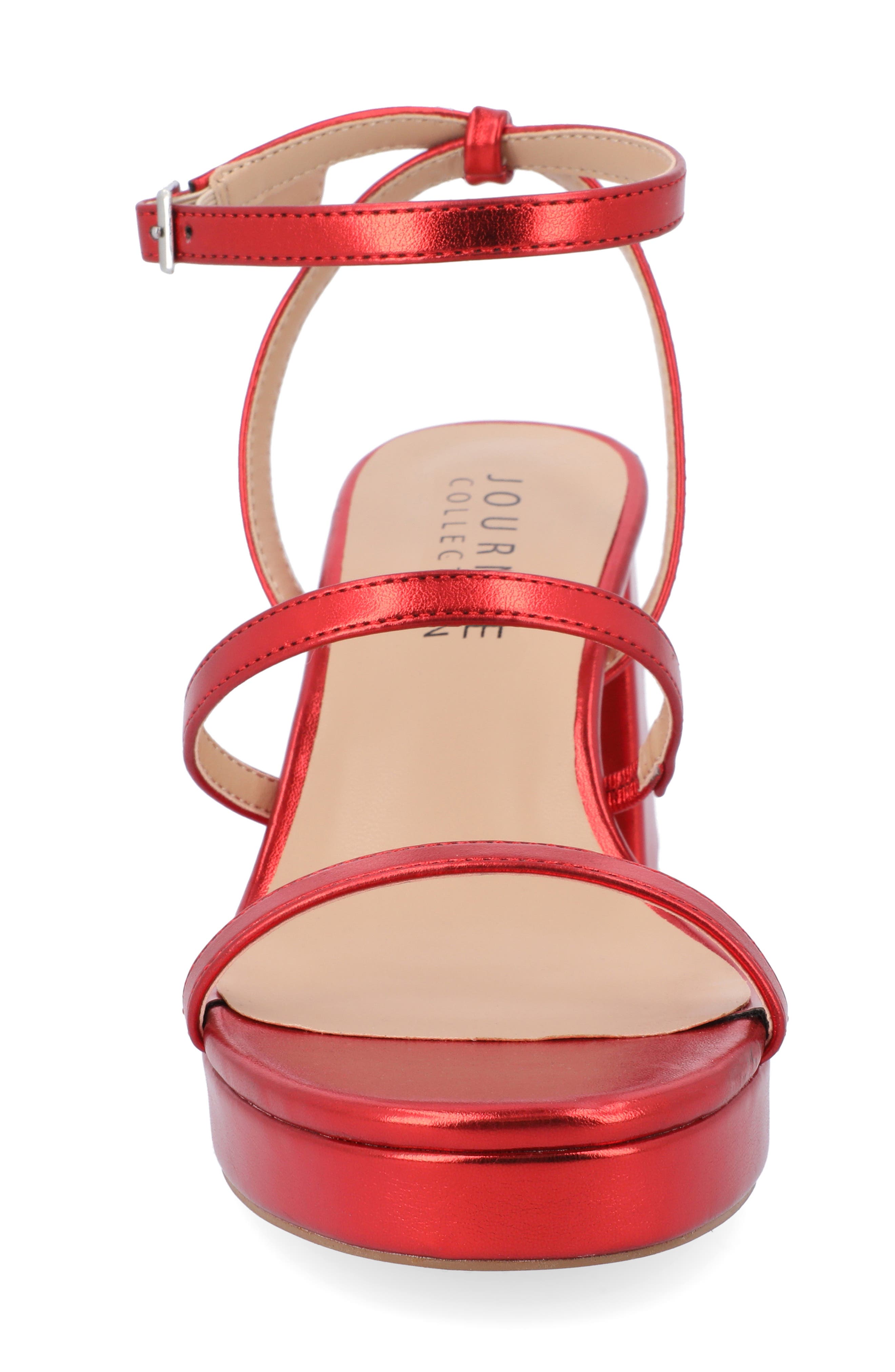Journee Collection Samilee Block Heel Platform Sandal, Alternate, color, Red