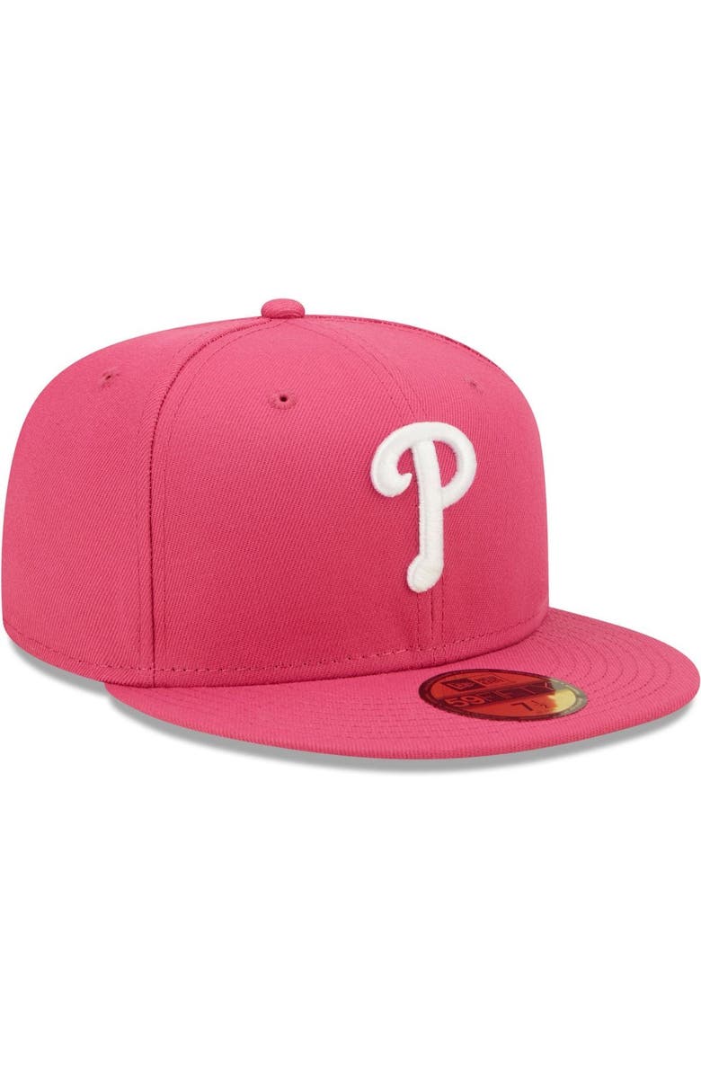 New Era Men's New Era Beetroot Philadelphia Phillies Logo 59FIFTY Fitted Hat, Alternate, color, 