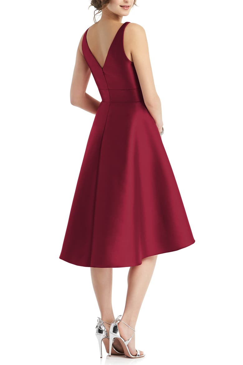 Sweetheart Neck Cocktail Dress, Alternate, color, BURGUNDY