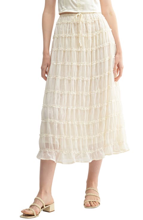 Ruffle Tiered Midi Skirt