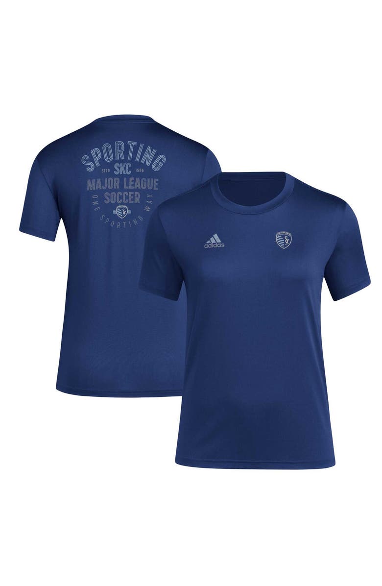 adidas Women's adidas Navy Sporting Kansas City Local Stoic T-Shirt, Main, color,