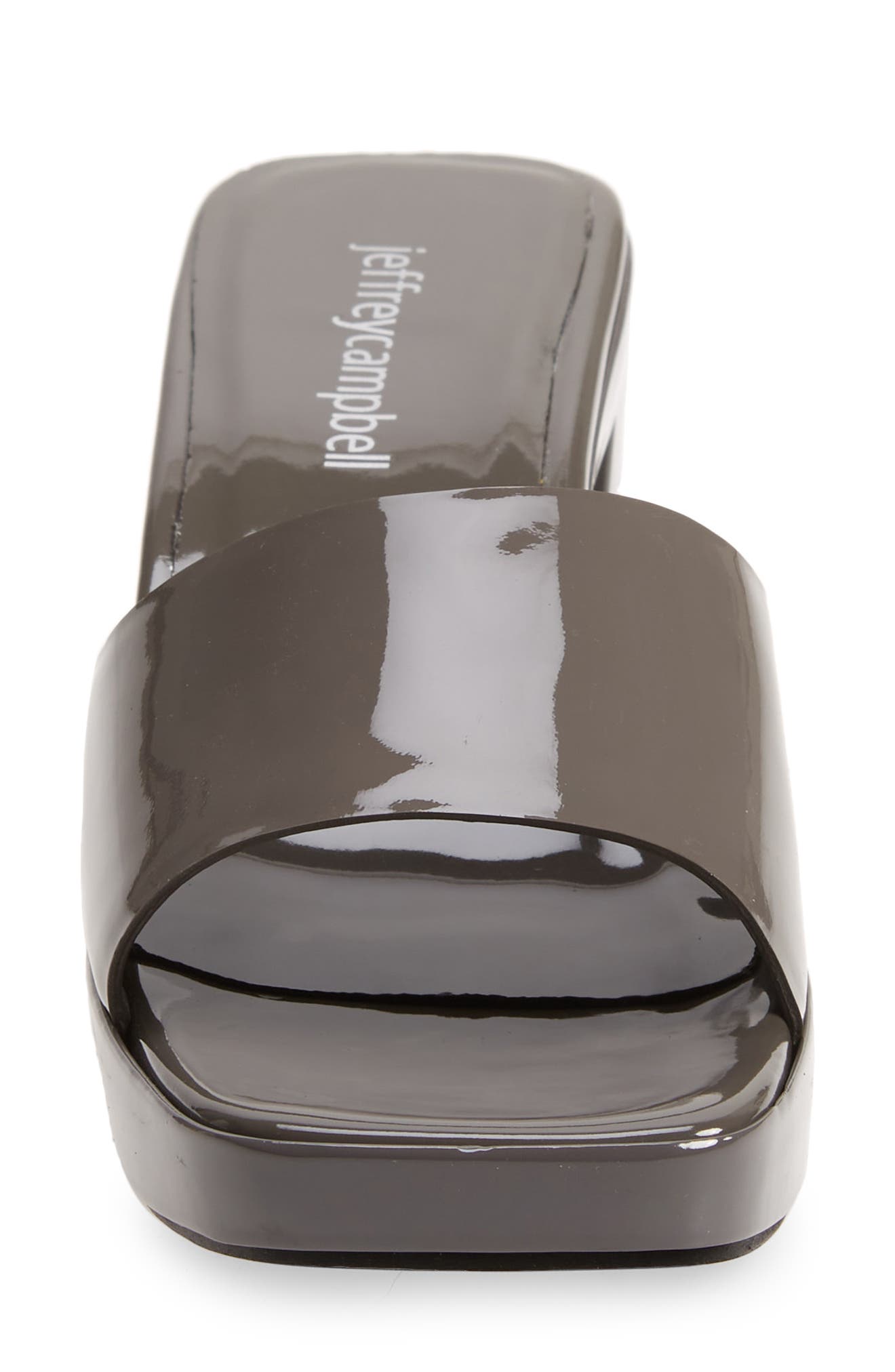 Shaggy Wedge Slide Sandal, Alternate, color, GREY PATENT