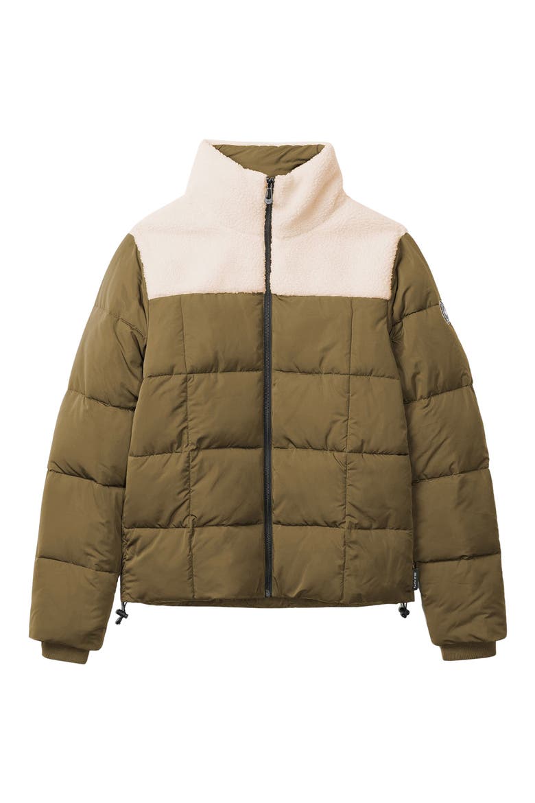 Barry Faux Shearling Puffer Jacket, Alternate, color, MOSS