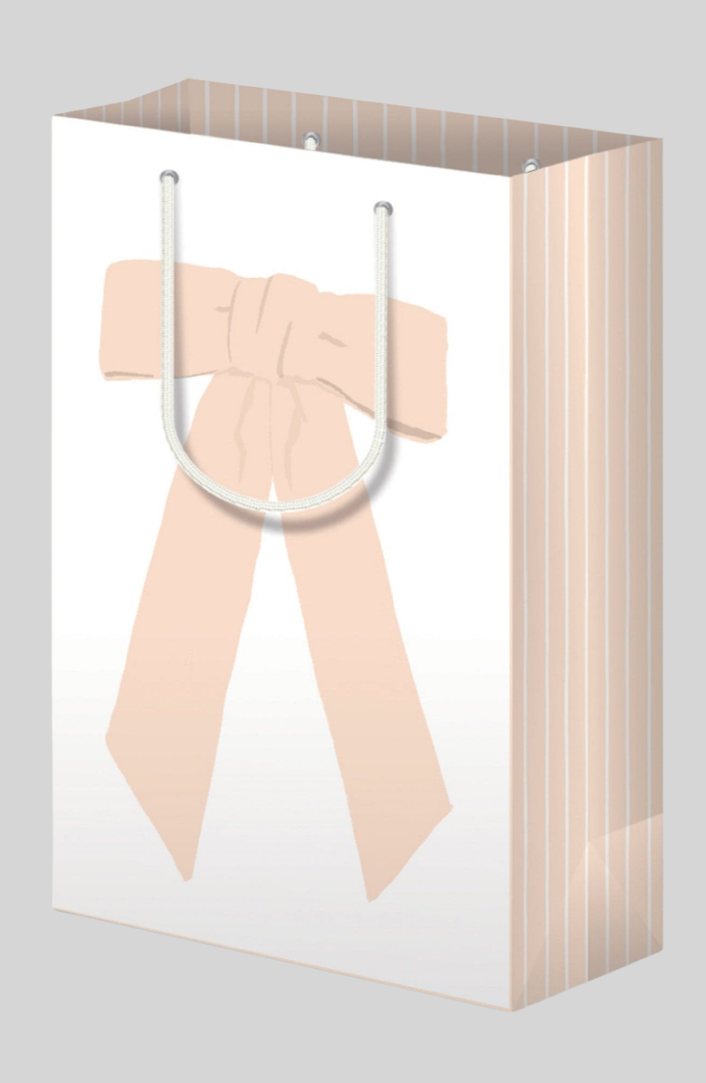 Joy Paper Co. Bow Gift Bag Set of 3, Alternate, color, White / Peach