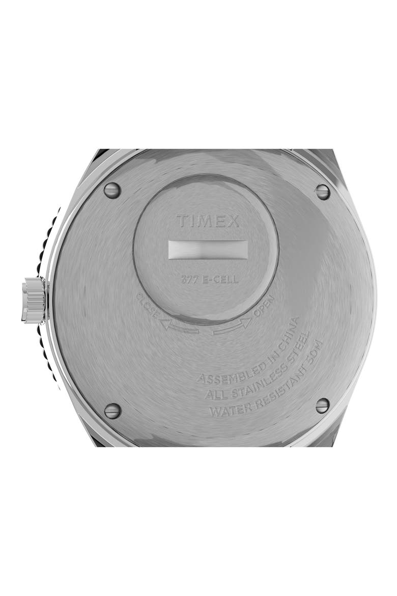 Q Timex Silicone Strap Watch, 38mm, Alternate, color, SILVER/ BLACK/ BLACK