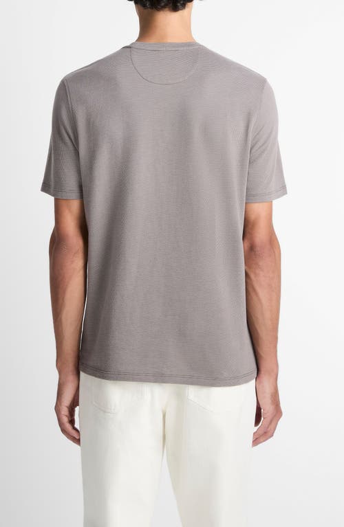 Vince Birdseye Jacquard Short Sleeve Tee In Gray