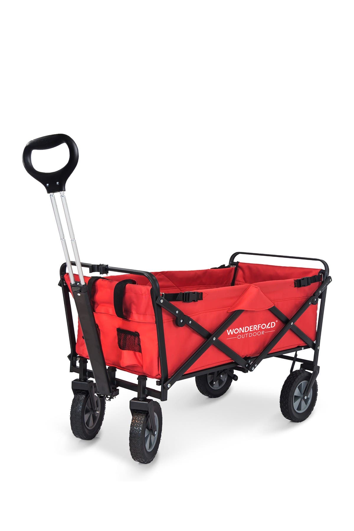 WonderFold Utility Folding Wagon with Stand - Red