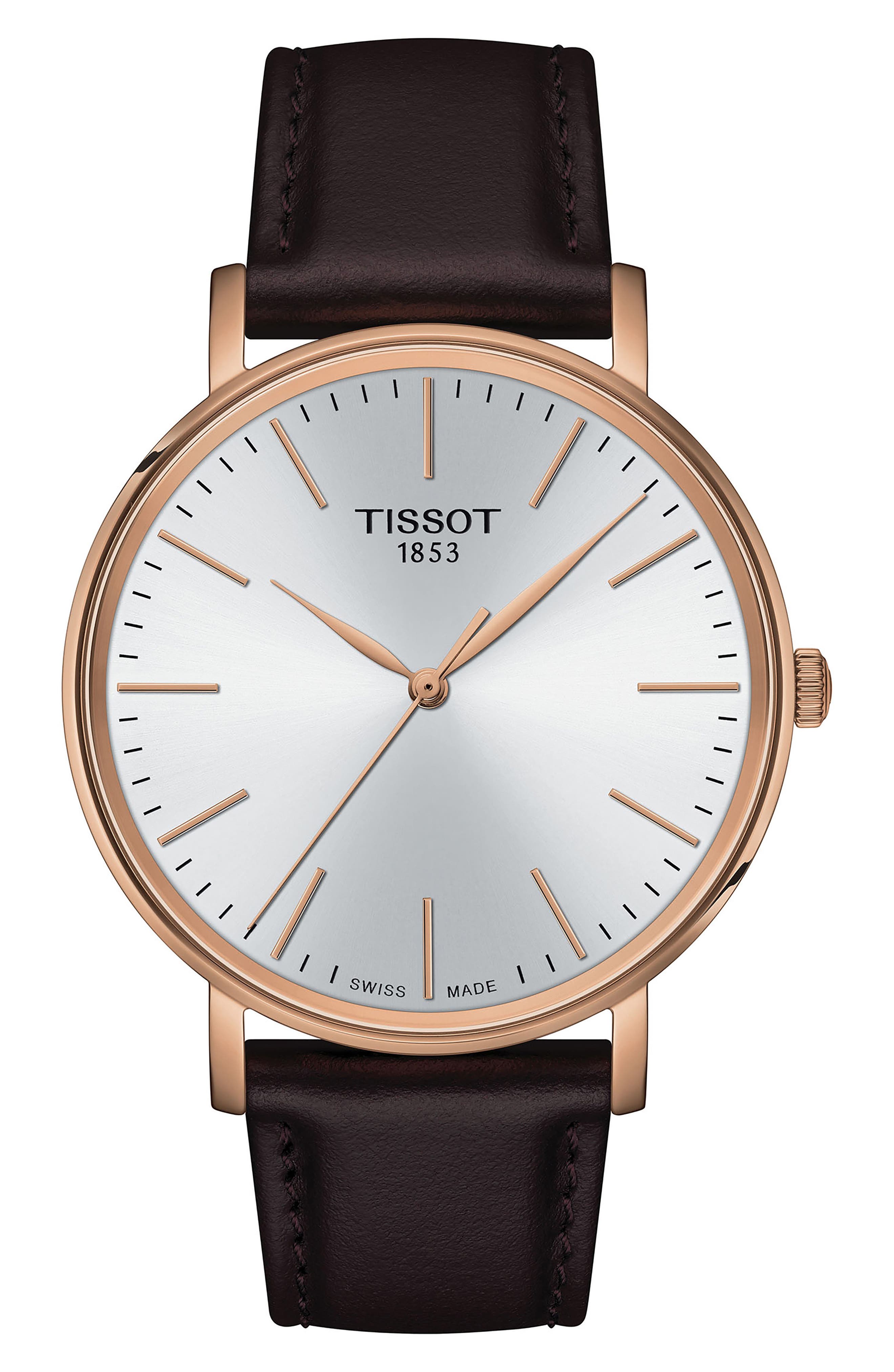 Tissot Everytime Leather Strap Watch, 40mm