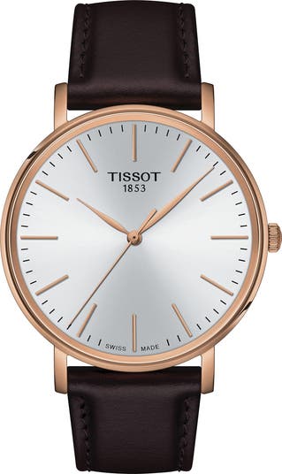 Everytime Leather Strap Watch, 40mm