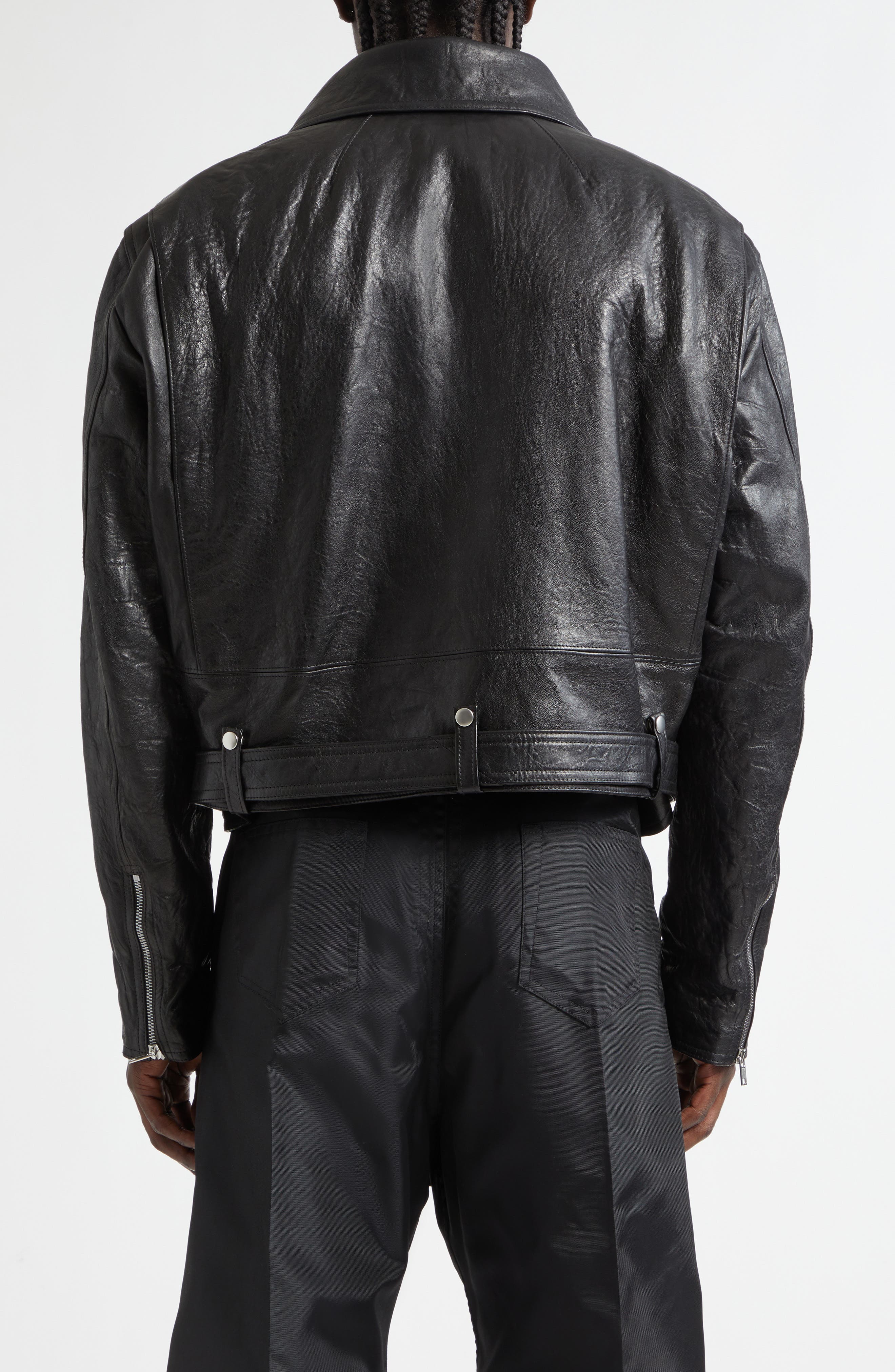 Rick Owens Leather Dracubiker Jacket (Men) | Nordstrom
