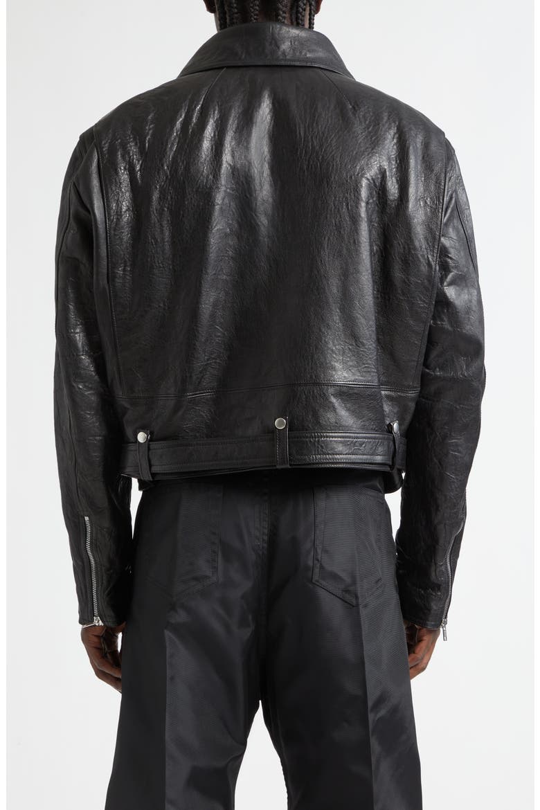 Leather Dracubiker Jacket, Alternate, color, BLACK
