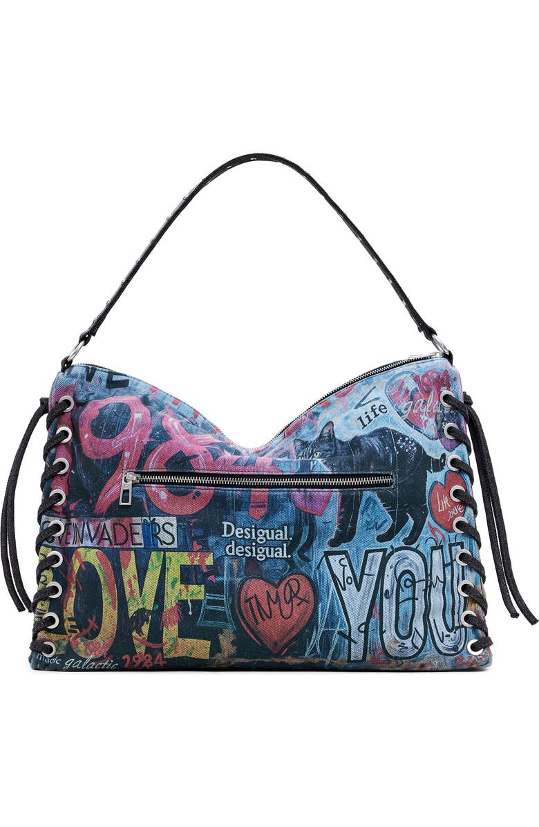 Desigual Denim Shoulder Bag, Alternate, color,