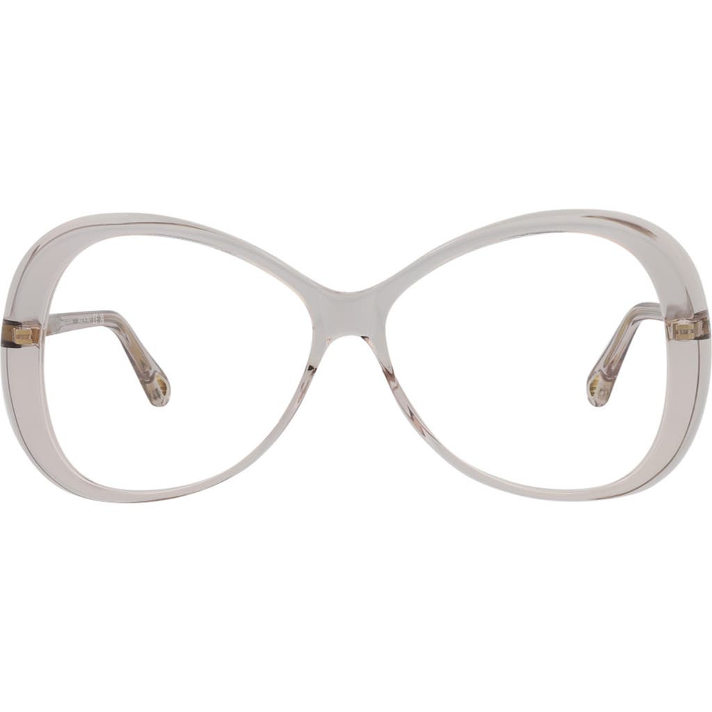 Chloé 56mm Core Oversize Optical Frames In Pink Pink Transparent