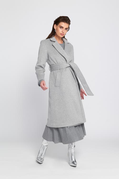 Elle Collection Elle Melton Wrap Coat In Gray