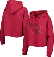 CUCE Women's Cuce Cardinal Arizona Cardinals Crystal Logo Cropped Pullover Hoodie
