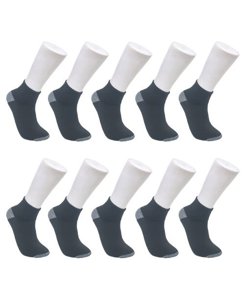 Ed Hardy Boys Basic Half Cushion Quarter Sock 10-pack In White
