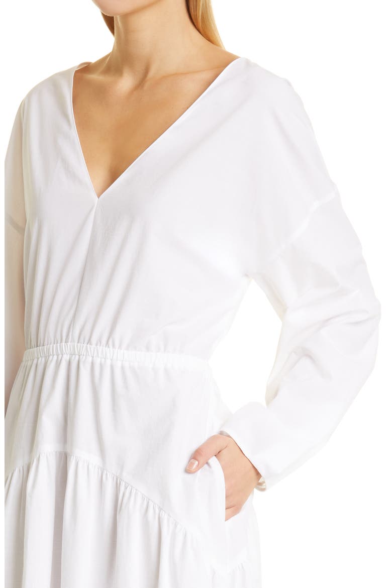Cutout Long Sleeve Cotton Dress, Alternate, color, OPTIC WHITE