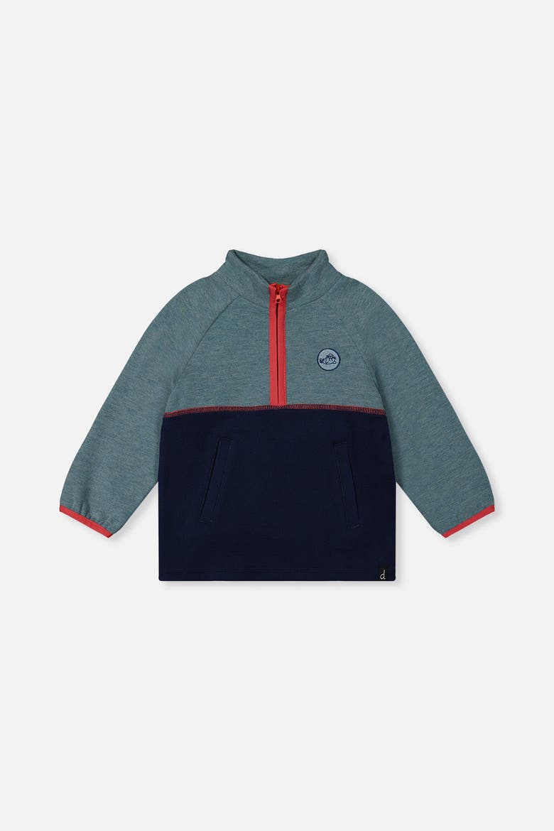 Quarter Zip Mock Neck Side Pocket Top, Main, color, Pale Turquoise