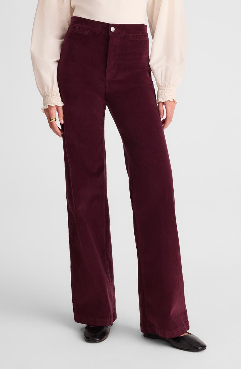 Madewell The Wide Leg Corduroy Pants, Main, color, Dark Pomegranate